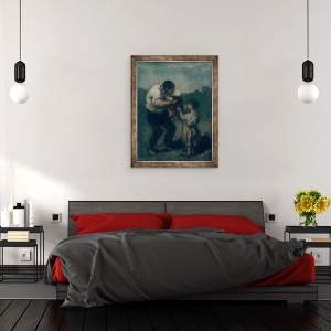 Tablou inramat - Honore Daumier - Sarutul, 70 x 90 cm - Img 3