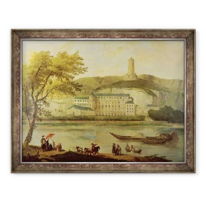 Tablou inramat - Hubert Robert - Castelul de La Roche-Guyon, 70 x 90 cm