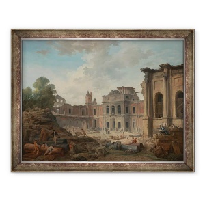 Tablou inramat - Hubert Robert - Demolarea castelului Meudon, 70 x 90 cm