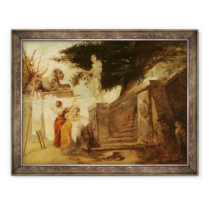 Tablou inramat - Hubert Robert - Spalator intr-o gradina, 70 x 90 cm