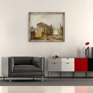 Tablou inramat - Hubert Robert - Templul antic, 50 x 60 cm - Img 2
