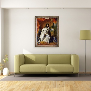 Tablou inramat - Hyacinthe Francois Rigaud - Ludovic al XIV-lea in Costum, 60 x 80 cm - Img 2