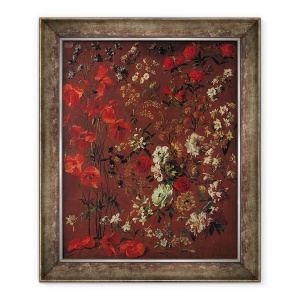 Tablou inramat - Hyacinthe Francois Rigaud - Studiul florilor, 50 x 60 cm