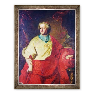 Tablou inramat - Hyacinthe Rigaud - Portretul lui Armand Gaston Maximilien de Rohan 1673-1749 Episcopul de Strasbourg, 60 x 80 cm