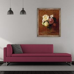 Tablou inramat - Ignace Henri Jean Fantin-Latour - Trandafiri II, 70 x 85 cm - Img 2
