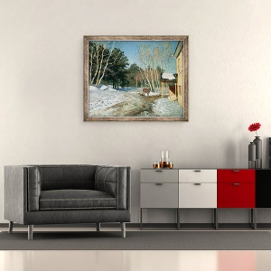 Tablou inramat - Isaak Ilyich Levitan - Martie, 50 x 60 cm - Img 2