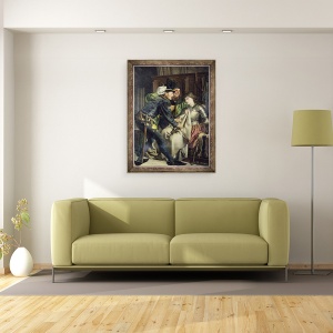Tablou inramat - Isidore Patrois - Ioana dArc 1412-31 insultata in inchisoare, 60 x 80 cm - Img 2