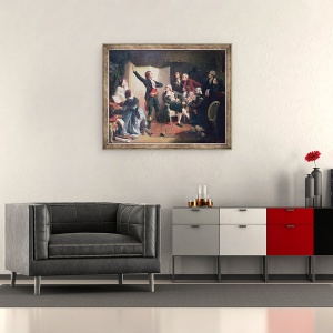 Tablou inramat - Isidore Pils - Rouget de Lisle 1760-1836 cantand Marsilia la casa lui Dietrich, primarul Strasbourg, 70 x 85 cm - Img 2