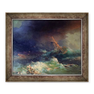 Tablou inramat - Ivan Konstantinovich Aivazovsky - Dezastrul liniei Ingermanland de la Skagerrake langa Norvegia, in 30 august, 70 x 85 cm