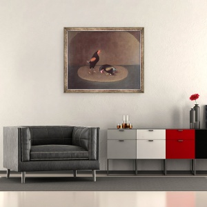 Tablou inramat - J. Francis Sartorius - Cockfighters, 50 x 60 cm - Img 2
