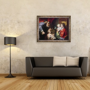 Tablou inramat - Jacob Jordaens - Fecioara si Pruncul cu SS Zaharia, Elisabeta si Ioan Botezatorul, 60 x 80 cm - Img 2