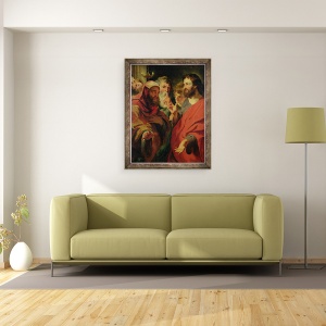 Tablou inramat - Jacob Jordaens - Hristos L-a instruit pe Nicodim, 60 x 80 cm - Img 2
