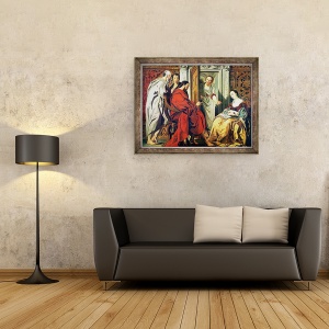 Tablou inramat - Jacob Jordaens - Hristos la Casa Marta si Maria din Betania, 60 x 80 cm - Img 2