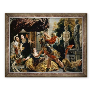 Tablou inramat - Jacob Jordaens - Ulise ameninta Circe, 60 x 80 cm