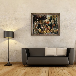 Tablou inramat - Jacob Jordaens - Ulise ameninta Circe, 60 x 80 cm - Img 2