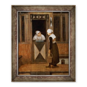 Tablou inramat - Jacobus Vrel - O conversatie in strada, 70 x 85 cm