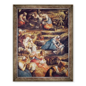 Tablou inramat - Jacopo Robusti Tintoretto - Caderea miraculoasa a manei, 60 x 80 cm