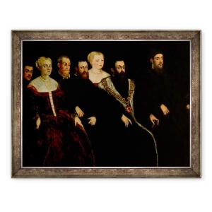 Tablou inramat - Jacopo Robusti Tintoretto - sapte membri ai familiei Soranzo, 70 x 90 cm
