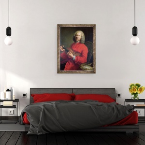 Tablou inramat - Jacques Andre Joseph Camelot Aved - Jean-Philippe Rameau 1683-1764 cu o vioara, 70 x 90 cm - Img 3