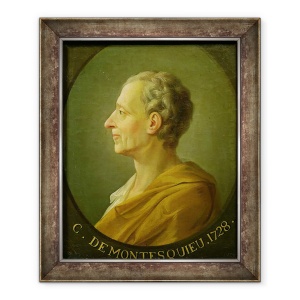 Tablou inramat - Jacques-Antoine Dassier - Portret De Charles de Montesquieu, 70 x 85 cm