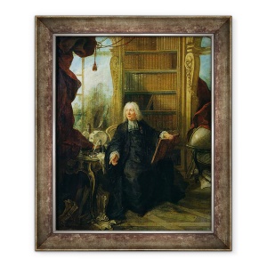 Tablou inramat - Jacques de Lajoue - Staret Nollet 1700-70 in studiul sau, 70 x 85 cm
