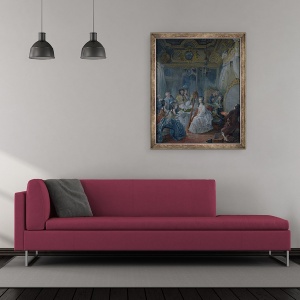 Tablou inramat - Jacques-Fabien Gautier d'Agoty - Marie Antoinette 1755-93 in camera ei de la Versailles in 1777, 50 x 60 cm - Img 2
