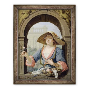 Tablou inramat - Jacques Ignatius de Roore - Portretul Stapanei Artistului M.C. Cremeri, 70 x 90 cm