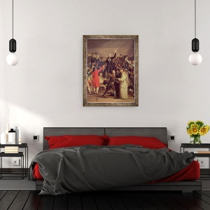 Tablou inramat - Jacques Louis David - Juramantul Terenului, 20 iunie 1789, detaliu al grupului din jurul lui Bailly, 70 x 90 cm - Img 3