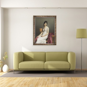 Tablou inramat - Jacques Louis David - Portretul unei tinere in Alb, 60 x 80 cm - Img 2