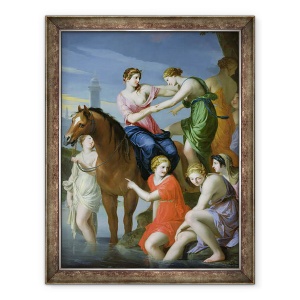 Tablou inramat - Jacques Stella - Clelia traversand Tibrul, 60 x 80 cm