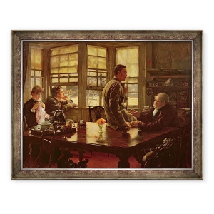 Tablou inramat - James Jacques Joseph Tissot - Fiul risipitor in viata moderna, Plecarea, 60 x 80 cm