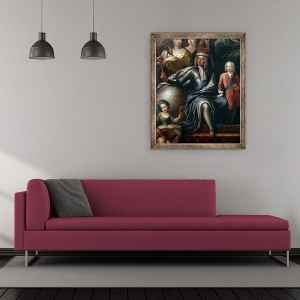 Tablou inramat - James Thornhill - George I si nepotul sau, Printul Frederick, 50 x 60 cm - Img 2