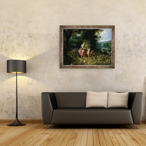 Tablou inramat - Jan Brueghel the Younger - Alegorie a abundentei ulei pe panou, 60 x 80 cm - Img 2