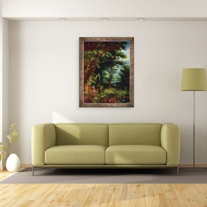 Tablou inramat - Jan Brueghel the Younger - Scena Paradise cu Adam si Eva, 60 x 80 cm - Img 2