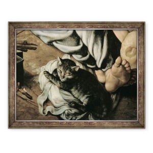 Tablou inramat - Jan Cornelisz Vermeyen - Sfanta familie in jurul focului I, 60 x 80 cm