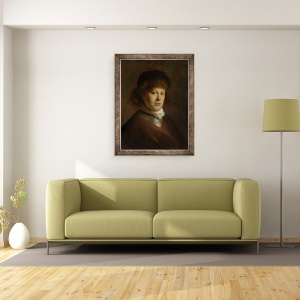 Tablou inramat - Jan Lievens the Elder - Portretul lui Rembrandt Harmensz van Rijn, 70 x 90 cm - Img 2