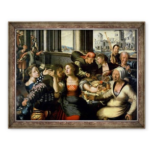 Tablou inramat - Jan Sanders van Hemessen - Fiul risipitor, 60 x 80 cm