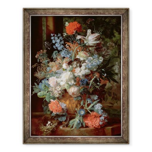 Tablou inramat - Jan van Huysum - Buchet de Flori in Peisaj, 60 x 80 cm
