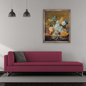 Tablou inramat - Jan van Huysum - Flori si Fructe, 50 x 60 cm - Img 2