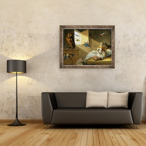Tablou inramat - Jan van Kessel the Elder - O familie de bufnite, 60 x 80 cm - Img 2