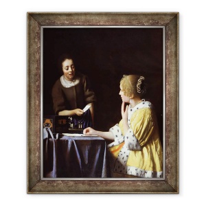 Tablou inramat - Jan Vermeer - Stapana si servitoare, 70 x 85 cm