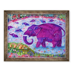 Tablou inramat - Jane Tattersfield - Elefant si soareci, 1998, 70 x 90 cm
