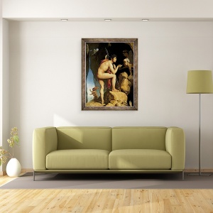 Tablou inramat - Jean Auguste Dominique Ingres - Oedip si Sfinxul I, 70 x 90 cm - Img 2