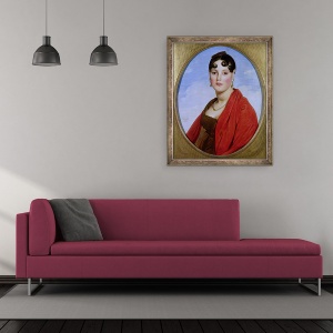 Tablou inramat - Jean Auguste Dominique Ingres - Portretul doamnei Aymon, sau La Belle Zelie, 50 x 60 cm - Img 2