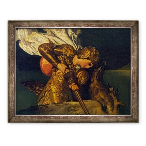Tablou inramat - Jean Auguste Dominique Ingres - Ruggiero Salvarea Angelica, detaliu de Ruggiero, 60 x 80 cm