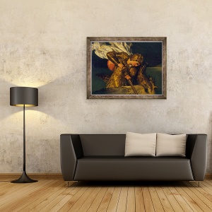 Tablou inramat - Jean Auguste Dominique Ingres - Ruggiero Salvarea Angelica, detaliu de Ruggiero, 60 x 80 cm - Img 2