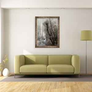 Tablou inramat - Jean Baptiste Camille Corot - Fluxul, 60 x 80 cm - Img 2
