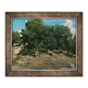 Tablou inramat - Jean Baptiste Camille Corot - Fontainebleau - Stejari la Bas-Bréau, 70 x 85 cm