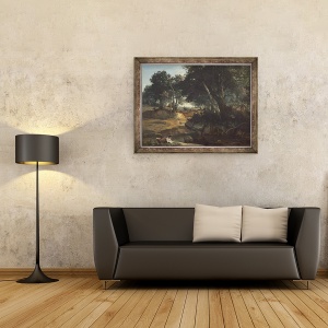 Tablou inramat - Jean Baptiste Camille Corot - Padurea Fontainebleau, 70 x 90 cm - Img 2