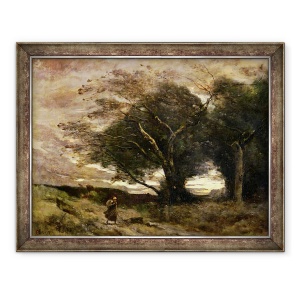 Tablou inramat - Jean Baptiste Camille Corot - Rafala de vant, 70 x 90 cm